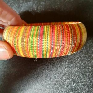 🐰🎉Vintage Colorful Striped Bangle Bracelet